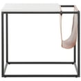 thumbnail image 3 of SAFAVIEH Eugenia Modern Style Side Table, White/Brown/Black (22 in. W x 13.8 in. D x 19.7 in. H), 3 of 12