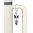 thumbnail image 3 of Delight Jewelry Silvertone Purple Open Plumeria Flower Flip Flop - Silvertone Black Bow Charm Accessory for Tumblers and Thermal Cups, 3 of 4
