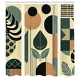 thumbnail image 2 of Ambesonne Monstera Shower Curtain, Mid Century Boho Abstract, 69"Wx84"L, Pale Reseda Green and Camel, 2 of 4