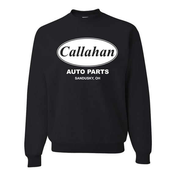 Wild Bobby, Callahan Auto Parts Sandusky Ohio Retro 90s Funny Tommy Boy, Pop Culture, Unisex Crewneck Graphic Sweatshirt, Black, Small