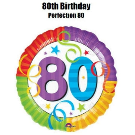 80th Birthday Perfection 17" Balloon (Each) - Party Supplies