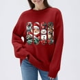 thumbnail image 2 of Hueook Christmas Plus Size Sweaters for Women Fashion Women's Casual Solid Color Long Sleeve Round-Neck Blouses Shirts Tops Sweater Red 4X, 2 of 8