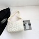 thumbnail image 2 of Bolso de mano de plumón para mujer Bolso de compras holgado informal de gran capacidad (blanco), 2 of 9