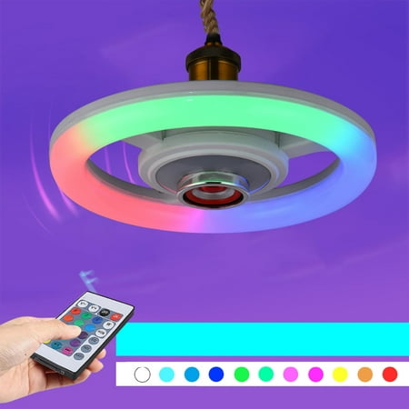 

Finelylove LED Ceiling Lamp RGB Color Changing Music Lamp Ambient Light With Remote Control Smart Music Speaker for Bedrooms Living Rooms Children s Rooms