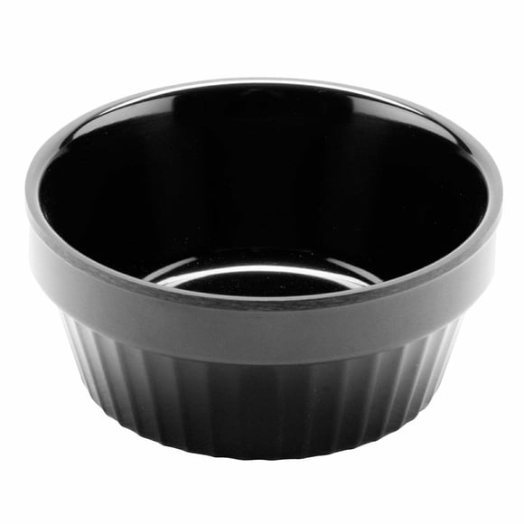 Conseguir. R-4-Bk 4Oz. Vaso Para Salsa De Melamina Resistente A Roturas, Color Negro (Paquete De 12)