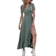 thumbnail image 1 of Vestido Largo Cruzado PRETTYGARDEN para Mujer, Floral Verde Oscuro, Talla XL, 1 of 8