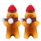 thumbnail image 1 of Juego de 2 botellas de jugo vacías navideñas, con forma de hombrecito de jengibre, transparentes, para bebidas, con sombreros y bufandas, de 500 ml, 1 of 7