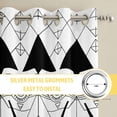 thumbnail image 6 of Black White Geometric Kitchen Curtains Window Panels, Vintage Art Striped Insulated Window Treatment Curtain, Grommet Curtains for Bedroom/Living Room/Bathroom, 2 Piece 42"Wx84"L, 6 of 8