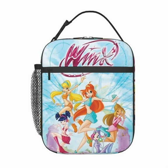 Winx Club Lunch Bag Women Men Large Reusable Lunch Box Adult Tote Bags For School Work Office Travel Picnic Hiking Beach Insulated Lunch Bag