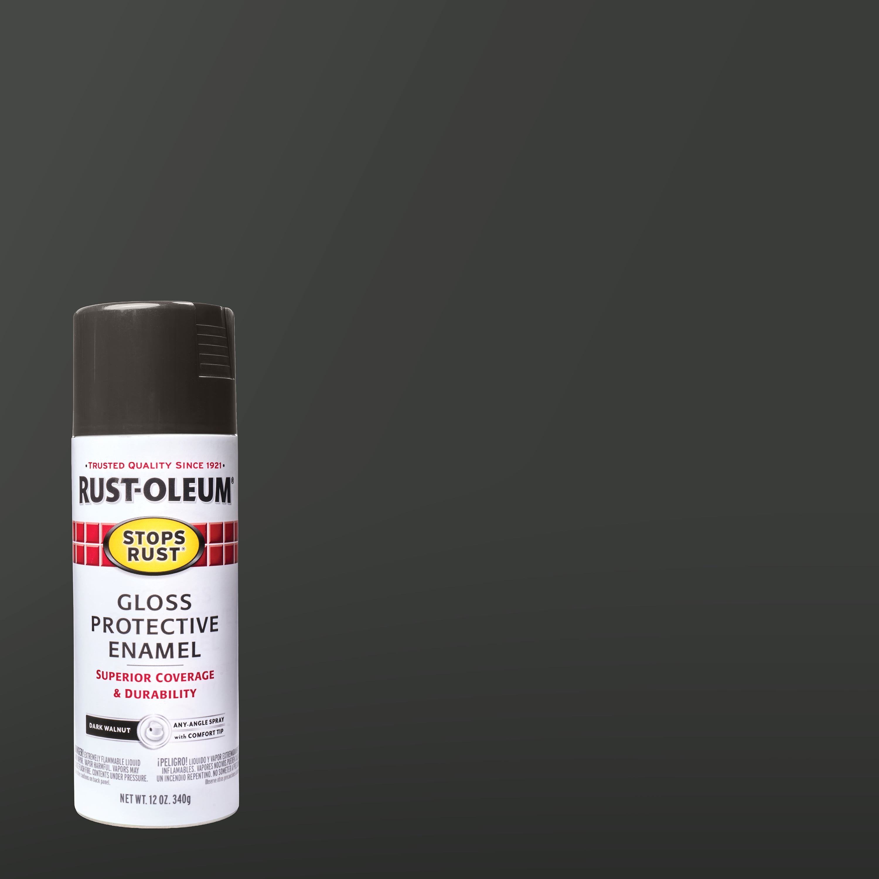 (6 pack) Dark Walnut, Rust-Oleum Stops Rust Protective Enamel Gloss Spray Paint-262661, 12 oz
