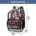 thumbnail image 4 of Large Clear PVC Backpack Heavy Duty See Through Backpack for Adults Work Travel, Rose Cherry Printed 12L, 4 of 8