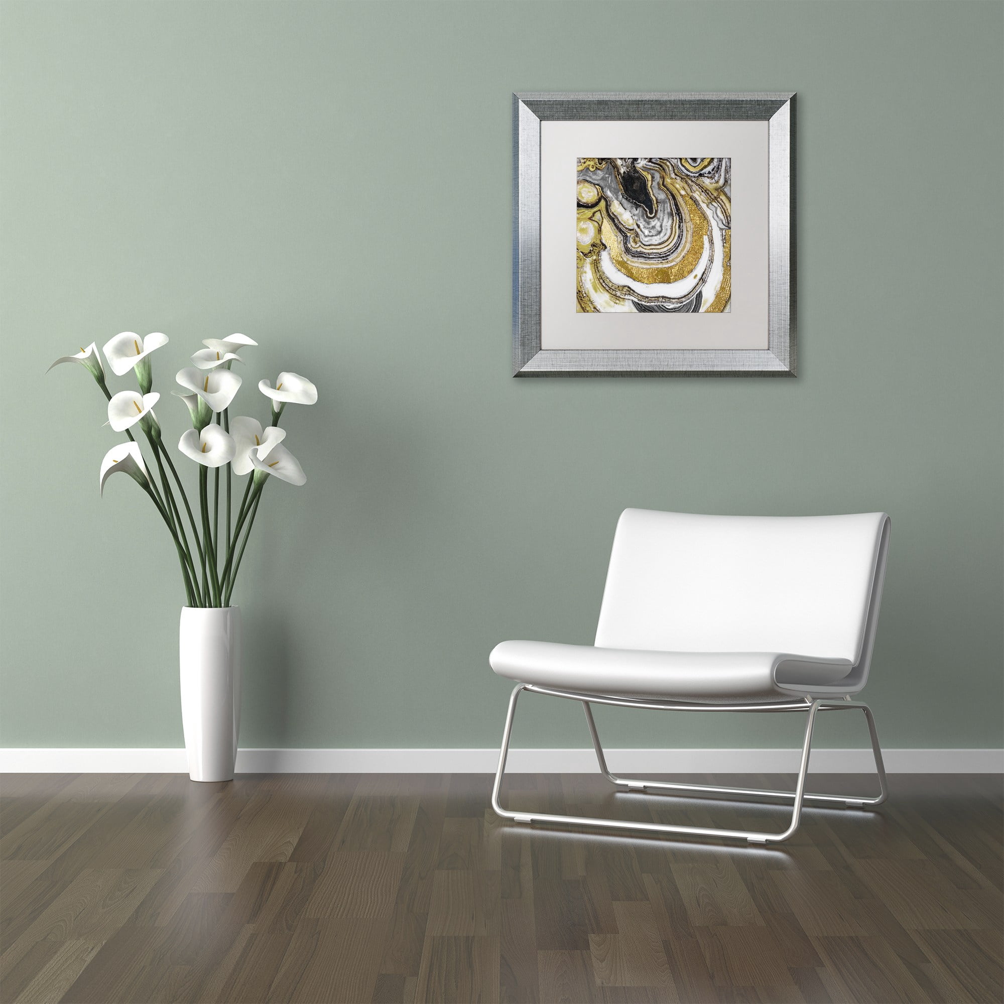 Trademark Fine Art "Stone Prose" Canvas Art by Color Bakery, White Matte, Silver Frame