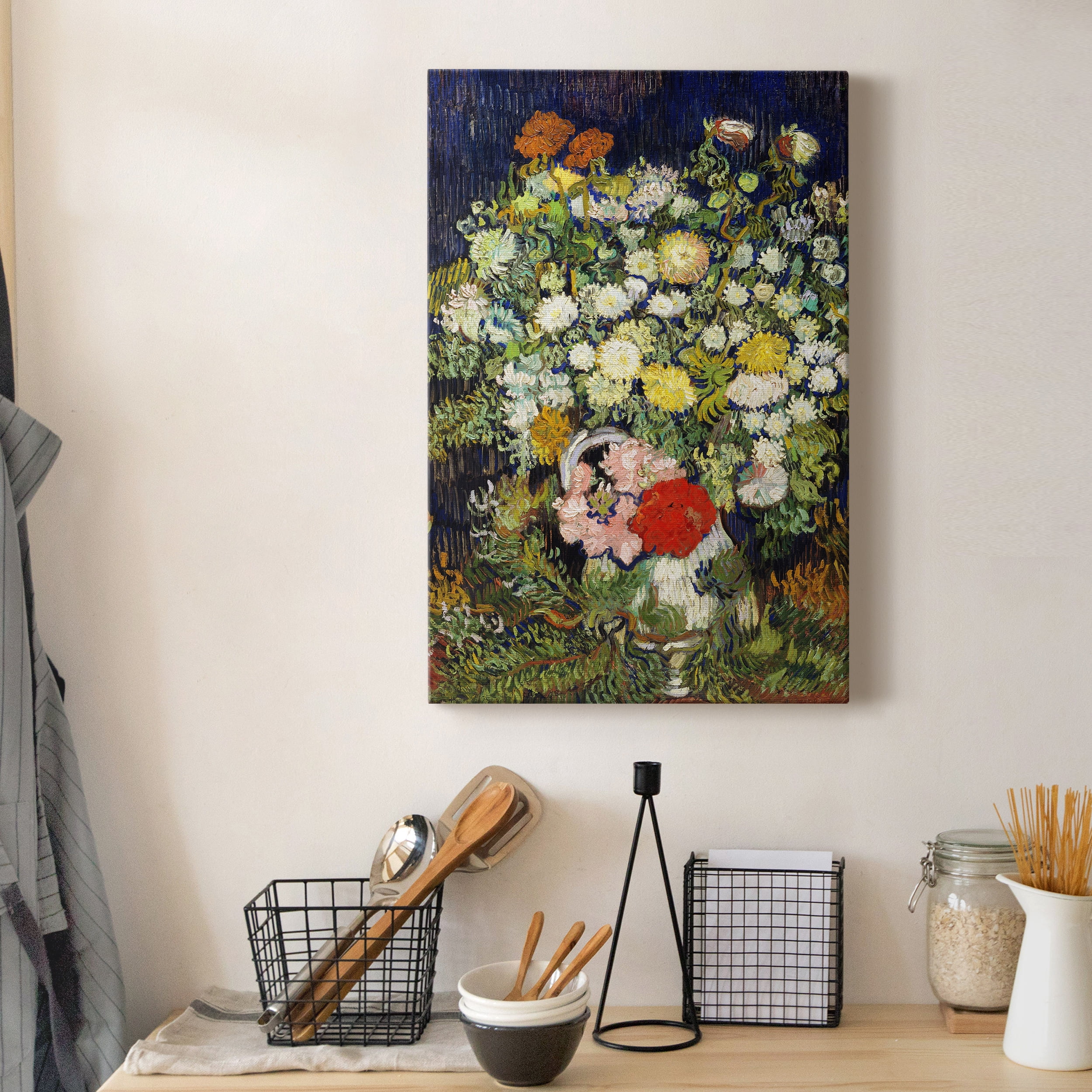 Bouquet of Flowers in a Vase Premium Gallery Wrapped Canvas - Ready to Hang - 8 x 12
