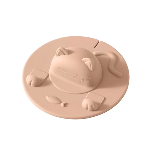 Silicone Cup Covers,Silicone Tea Bag Holder,1PCS Cat-Designed Cup Cover with Tea Bag Holder Mug Lid for Coffee Milk Tea(Pink)