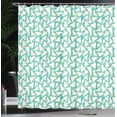 thumbnail image 3 of Ambesonne Paint Shower Curtain, Brush Strokes Stripes Plot, 69"Wx75"L, Turquoise and Sea Green, 3 of 4