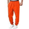 thumbnail image 2 of Mens Sweatpants Stylish Elastic Waist Drawstring Cuffed Jogging Pants Loose Lounge Casual Sweat Pants for Outdoor Sports with Pockets Saffron S, 2 of 7