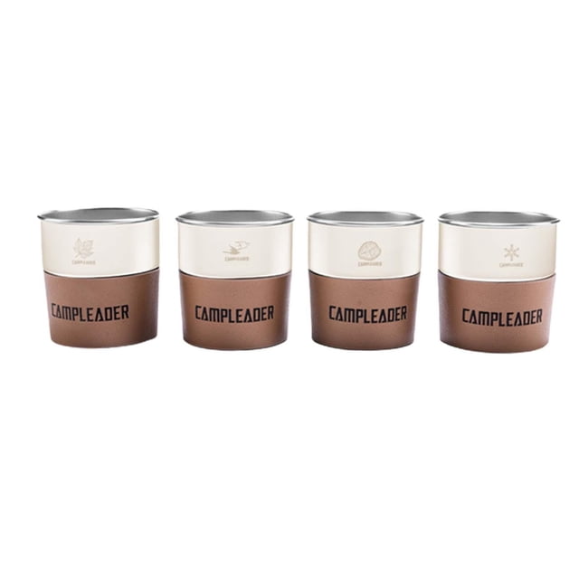 4x Taza de Acero Inoxidable con Manga Shamjiam 300 ml Copas al Aire Libre