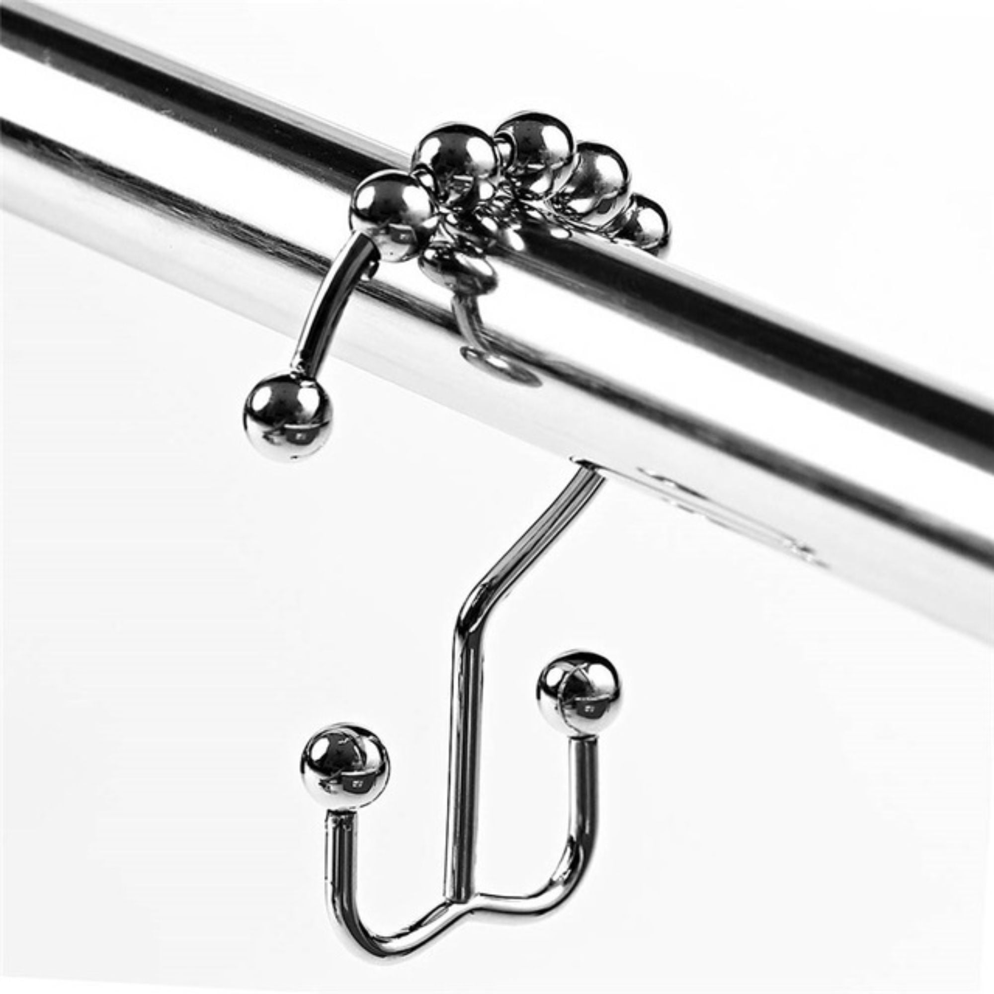 Set of 12 Onerbuy Stainless Steel Shower Curtain Hook Rings Double Glide with Smooth Roller Balls