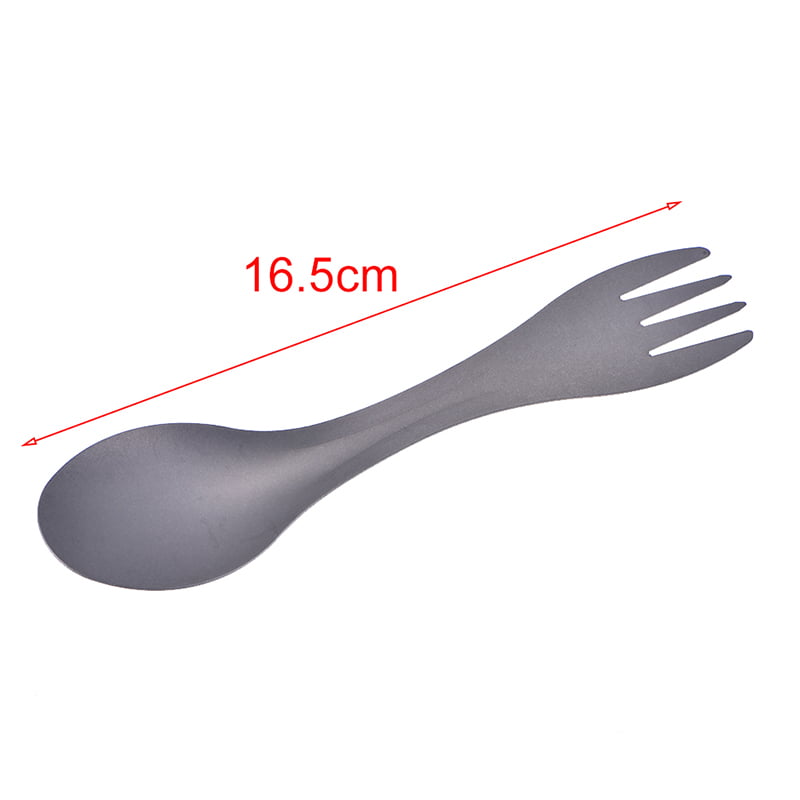 Ultralight outdoor camping titanium spork titanium spoon fork silver color  HFCC