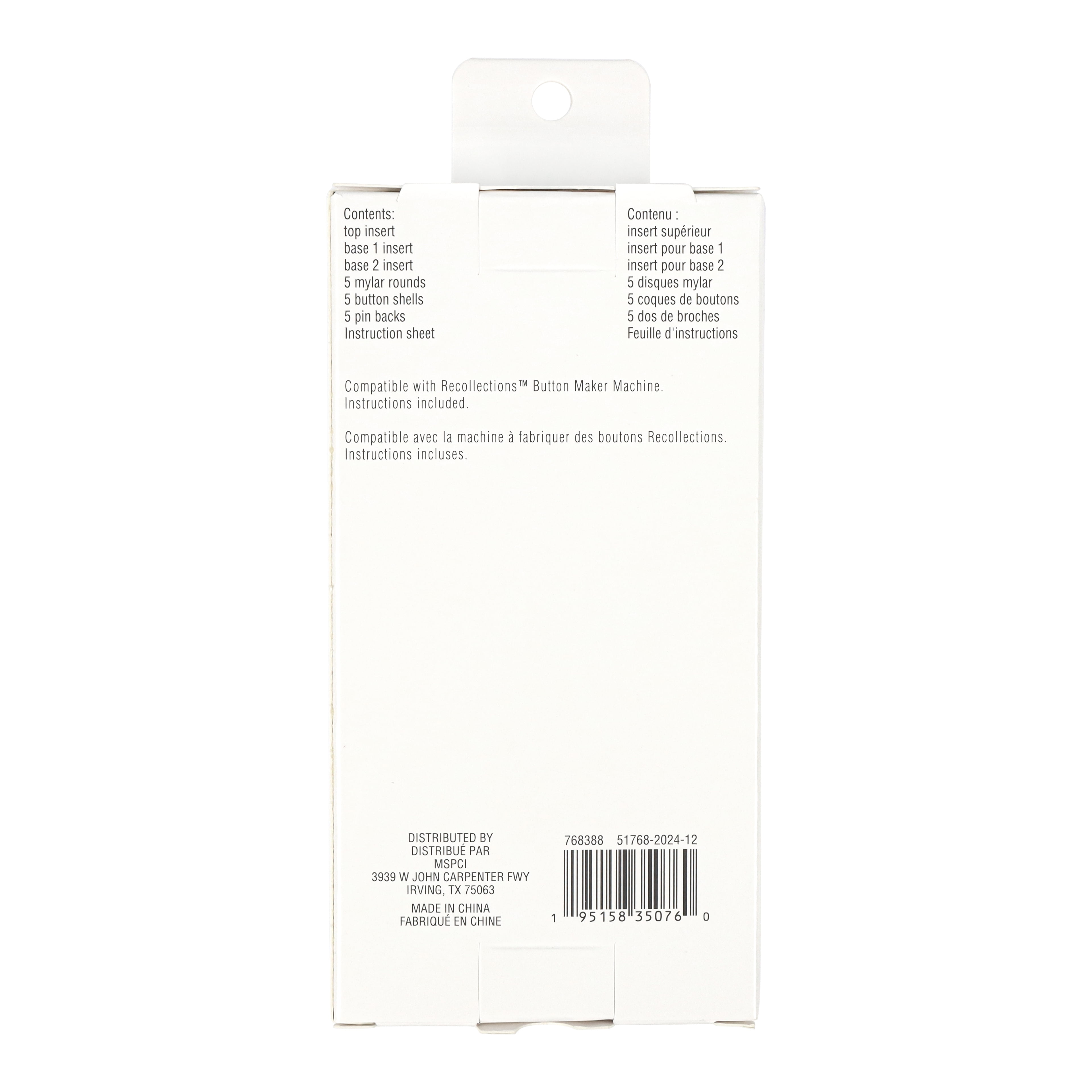 Recollections Button Maker Machine Inserts - DIY Small Custom Button Refill Kit - Silver - 0.98" - 18-Piece Set