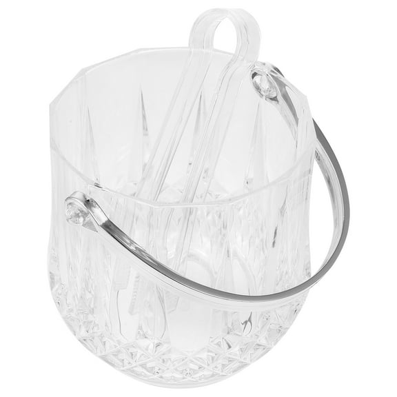 1 Set 2pcs Ice Bucket and Clip Ice Container Portable Ice Bucket (Transparent)