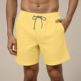 thumbnail image 2 of kamemir Athletic Shorts Men's Shorts Casual Classic Fit Drawstring Summer Beach Shorts with Elastic Waist and Pockets(Yellow,M), 2 of 6