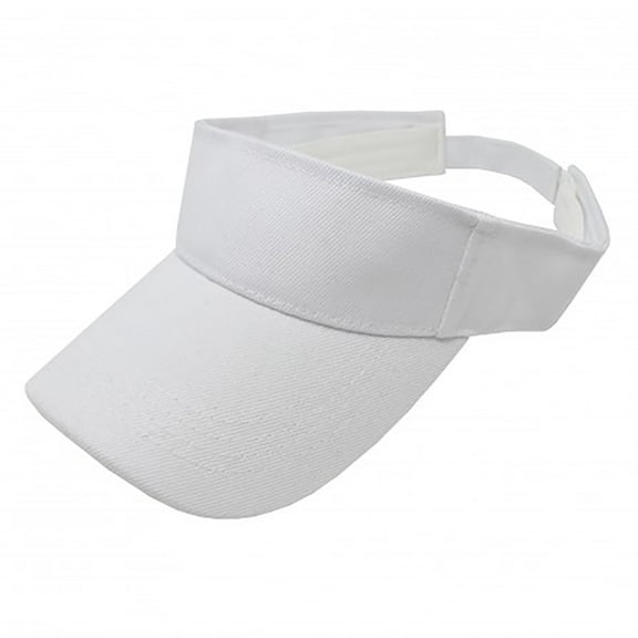 Sun Visor Adjustable Athletic Wear Cap Hat, White, 5-Count