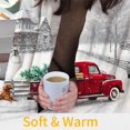 thumbnail image 4 of Christmas Throw Blanket Winter Holiday Snow Red Truck and Dog Fannel Blanket Soft Plush Warm Throw Blanket (White, 50" x 60"), 4 of 7