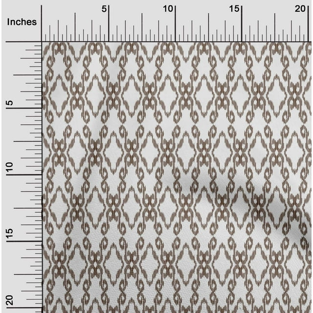 oneOone Georgette Viscose Fabric Swirl & Geometric Ikat Print Sewing Fabric BTY 42 Inch Wide