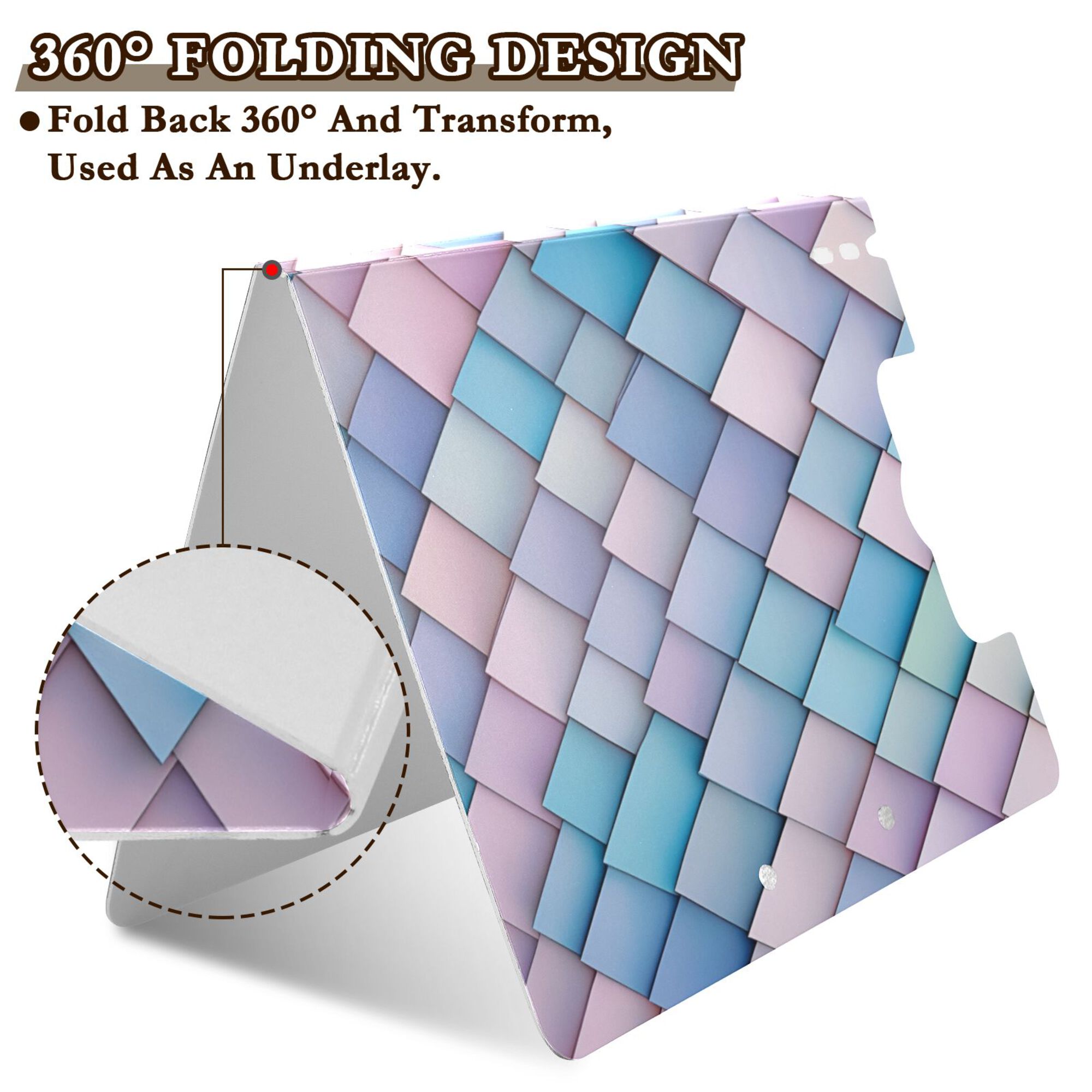 FORMRS A4 Clipboard Folder with Pen Holder Horizontal Foldable School Office Binder, Purple Art Pattern
