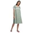 thumbnail image 2 of Moomaya Printed Short Sleeve Knee Length Nightdress Round Neck Sleepwear Gown, 2 of 5