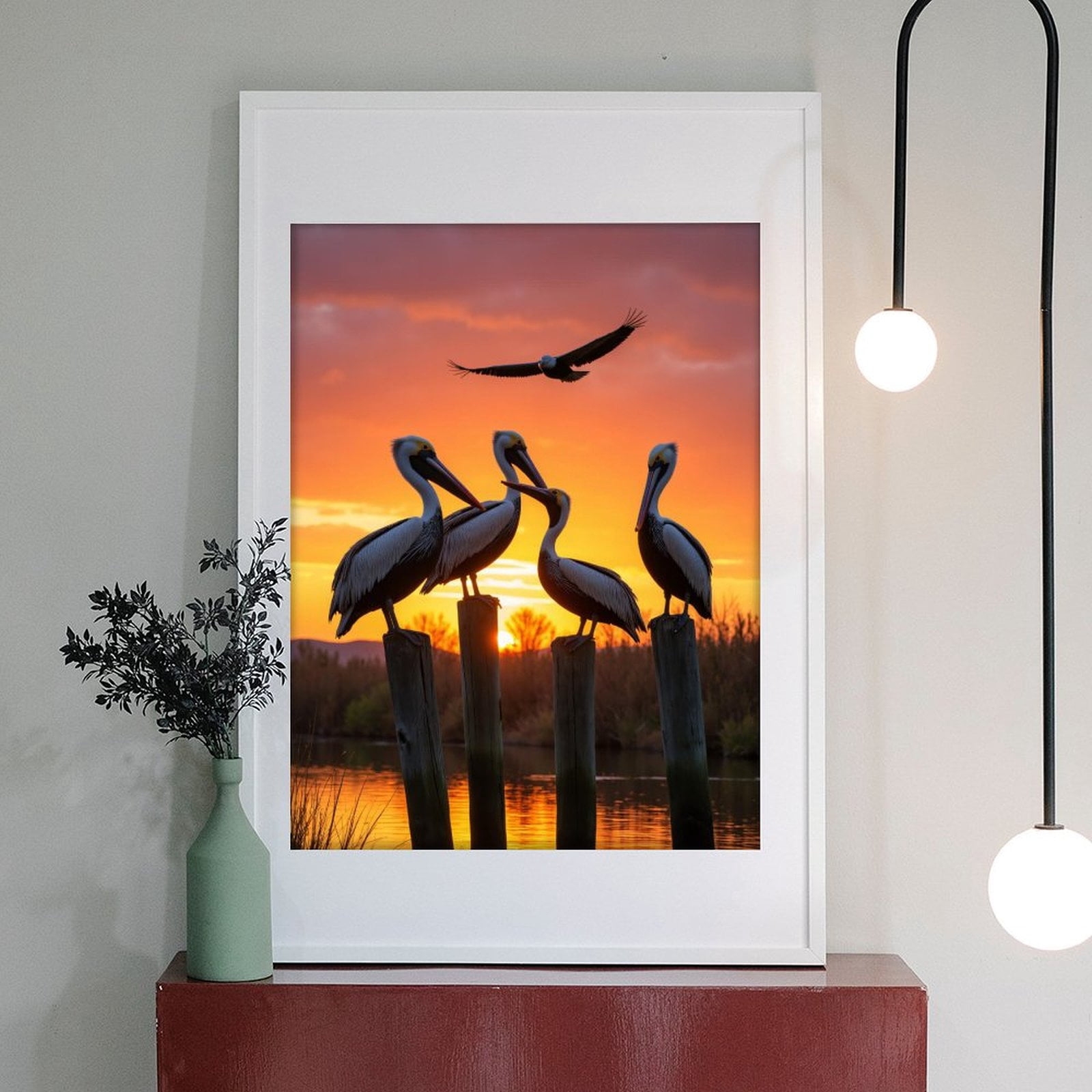 Diamond Art Kits for Adults - 5d Pelicans Sunset Reflection Birds Sky Diamond Painting for Adults, Diamond Art for Adults Beginners, Diamond Painting Kits for Adults for Home Wall Decor