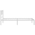 thumbnail image 3 of Pemberly Row Rectangular Steel Single Metal Bed Frame in White, 3 of 10