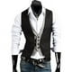 thumbnail image 2 of Chaleco de dos piezas ajustado para hombre, chaleco de negocios a cuadros a la moda para hombre, 2 of 3
