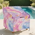 thumbnail image 2 of Renewold Outdoor Chair Covers Waterproof Stackable Patio Chair Protection Anti-UV Weather-Resistant Cat Dog Puppy Footprint Patio Furniture Covers, 29"W x 33"D x 36"H, Paw Marble Print, 2 of 7