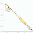 thumbnail image 2 of 14k Two Tone Gold Childrens Gummy Teddy Bear .5 Inch Name Bar Identification Id Bracelet, 2 of 6