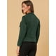 thumbnail image 5 of Chaqueta de gamuza sintética para mujer Cárdigan de outwear drapeado con solapa frontal abierta Verde oscuro S, 5 of 6