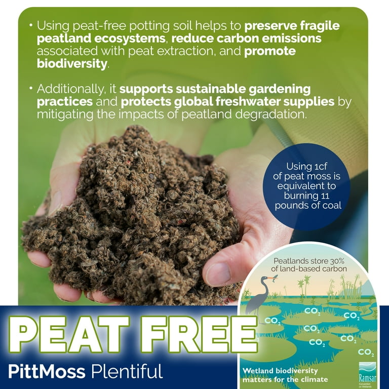 PittMoss Plentiful Peat-Free Lightweight Organic Potting Mix for Gardening,  Seedlings & Raised Beds, 2 Cu Ft - Walmart.com