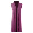 thumbnail image 5 of Yuhangmm Summer Cardigans for Women Lightweight Women's Long Sweater Vests Sleeveless Open Front Cardigan Tunic Top Coat Fall Winter Outfits Hot Pink L, 5 of 5