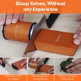 thumbnail image 2 of Knife Sharpener – Rolling Knife Sharpener Kit with Diamond Disc & Stainless Steel Polishing Disc, Magnetic 15° & 20° Angle Guide, Manual Kitchen Knife Sharpener Tool, Ideal Gift, 2 of 8