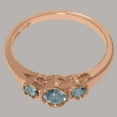 thumbnail image 6 of LBG British Made 14k Rose Gold Natural Aquamarine Womens Anniversary Ring - 33 size options - Size 5, 6 of 7