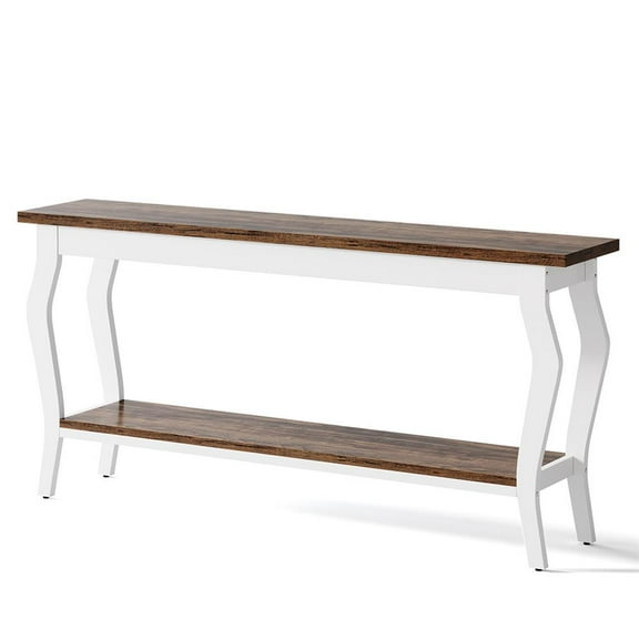 GVN Console Table, Entryway Table,70.9" Console Table, Vintage Sofa Table with 2-Tier Storage