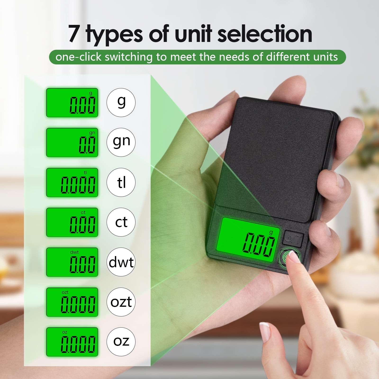 Digital Mini Pocket Scale, Gram Jewelry Gold Scale 1000g*0.01,Kitchen Food Scale Black for Power Gold Coin