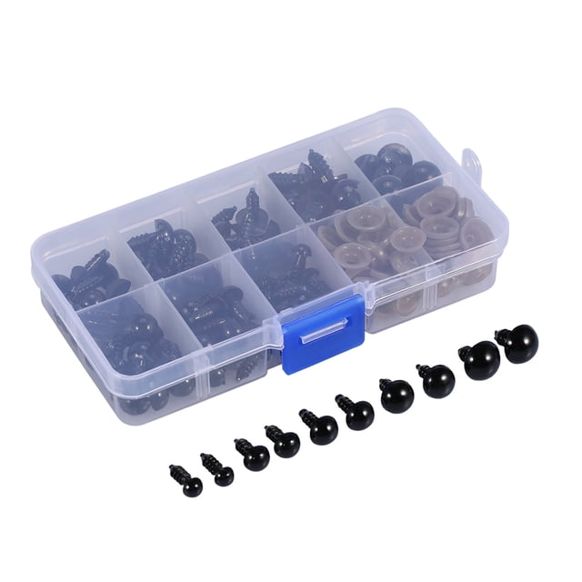 100 piezas de 6-12 mm de plástico de colores ojos de seguridad para oso de peluche muñeca de juguete animal de peluche