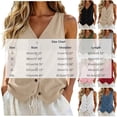 thumbnail image 3 of HBYJLZYG Women's Solid Color V-Neck Corduroy Vest with Button Front and Pointed Hem, Sleeveless Casual Summer Top, Versatile Layering Piece for Everyday Outfits, 3 of 6