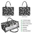 thumbnail image 2 of Large Capacity Tote Bag,Black Halloween Bat Spider Pattern Handbag Fashion Luxury Tote Bag,15.7"x13"x 5.1" Inches,Laptop Compatible, 2 of 6