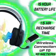 Honcam Wireless Gaming Headset for PC, PS4, PS5, Xbox, Nintendo Switch