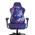 thumbnail image 3 of Whosucclay Wolf Galaxy Butterfly Print Gaming Chair Cover, Office Chair Cover with Zipper, Stretch Anti-dust Universal, Removable High Back Computer Seat Protector for Pets, 3 of 8