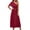 Red, variant on Sngxgn Women's A Line Midi Dress Straps V Neck Slit Party Slip Dress(Blue,S)