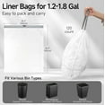 thumbnail image 3 of Small Trash Bags Drawstring 1.6 Gallon, Pre-Cut Mini Garbage Bags for 1.2-1.8 Gallon Trash Bins, 120 Count (Code A), 3 of 4